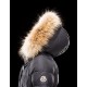 Moncler GENE Turtleneck Fur-Trimmed Hood Sort Dunjakke Nylon/Polyamide/Racoon Dame 41456957UM