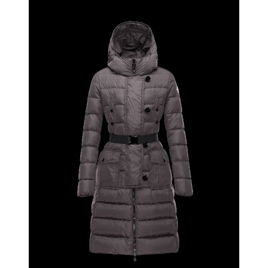 Moncler GENEVRIER Fur Hood Dark Brun Vinter Jakker Nylon/Pa Dame 41311136SU