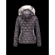 Moncler GRESFUR Ultralight Turtleneck Fur Collar Steel Sølv Dunjakke Nylon/Racoon Dame 41456951CR