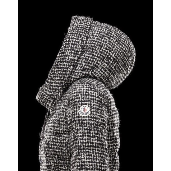 Moncler GRESSELLE Detachable Turtleneck Sort Dunjakke Alpaca Mohair Wool Dame 41456952SQ