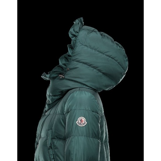 Moncler HANDEL Turtleneck Dark Grøn Vinter Jakker Nylon/Polyamide Dame 41473458QK