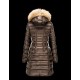 Moncler HERMIFUR Ultralight Detachable Turtleneck Dark Grøn Vinter Jakker Nylon/Racoon Dame 41456718FK