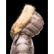 Moncler HERMIFUR Ultralight Turtleneck Dove Sølv Vinter Jakker Nylon/Racoon Dame 41456718XN