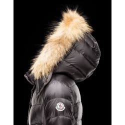 Moncler HERMIFUR Ultralight Turtleneck Steel Sølv Vinter Jakker Nylon/Racoon Dame 41456718CD