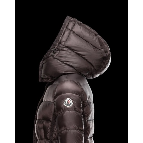 Moncler HERMINE Ultralight Detachable Turtleneck Dark Brun Vinter Jakker Nylon/Polyamid Dame 41378010AV