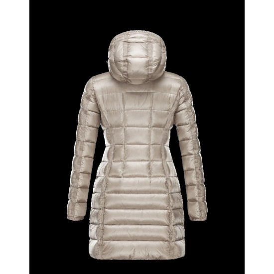 Moncler HERMINE Ultralight Turtleneck Beige Vinter Jakker Nylon Dame 41378010UK