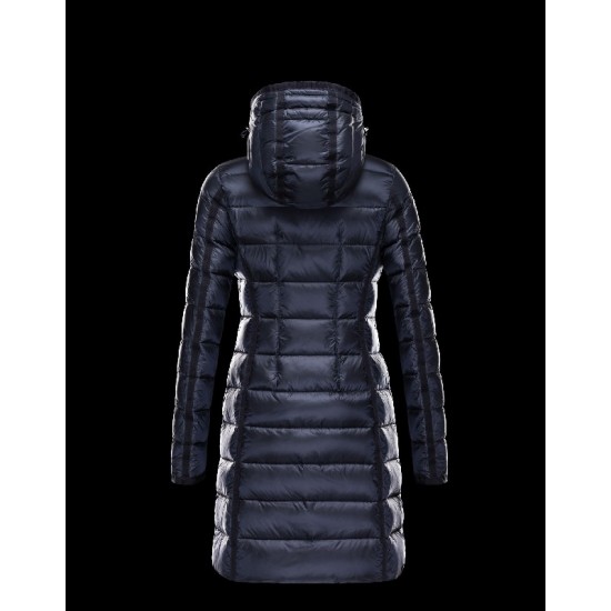 Moncler HERMINE Ultralight Turtleneck Blå Vinter Jakker Nylon Dame 41378010CV