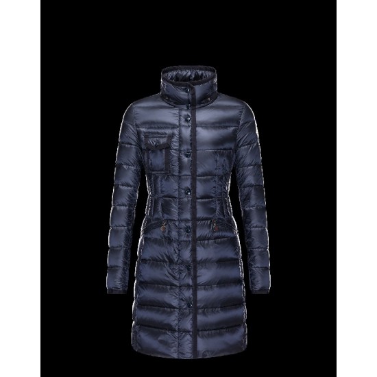 Moncler HERMINE Ultralight Turtleneck Blå Vinter Jakker Nylon Dame 41378010CV