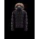 Moncler Hubert Ultralight Fur Trimmed Sort Dunjakke Wool/Polyamide Herre 41236416HV