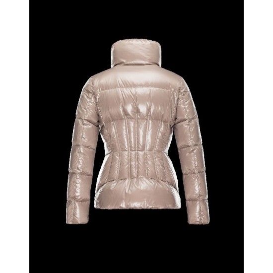 Moncler ILAY Turtleneck Dove Sølv Dunjakke Lacquered Nylon Dame 41456710GX