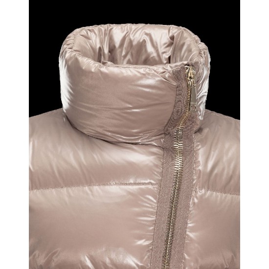 Moncler ILAY Turtleneck Dove Sølv Dunjakke Lacquered Nylon Dame 41456710GX