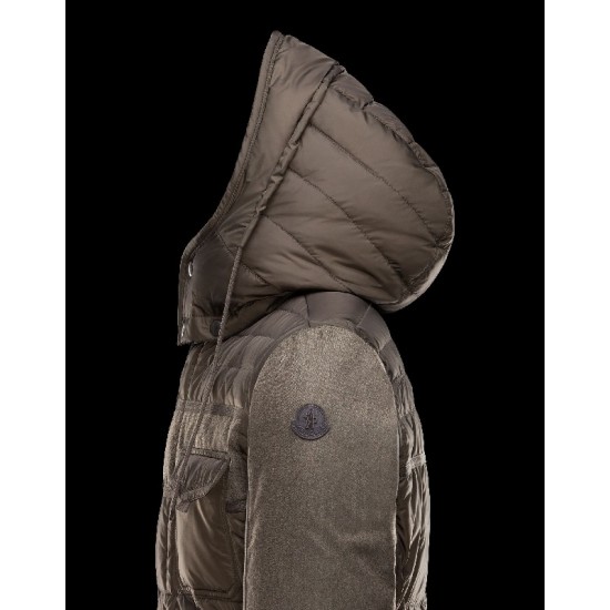 Moncler JACOB Detachable Hood Turtleneck Military Grøn Dunjakke Wool/Polyamide Herre 41456709EI