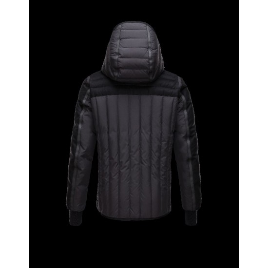 Moncler JORDAN Detachable Hood Turtleneck Sort Dunjakke Nylon Wool Herre 41466227WO