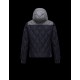 Moncler LABASTIDE Detachable Hood Turtleneck Dark Blå Dunjakke Wool Flannel Herre 41459673GK