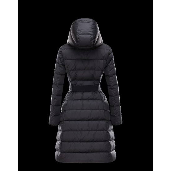 Moncler LANOUX Detachable Turtleneck Sort Vinter Jakker Nylon Dame 41472649FU