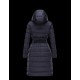 Moncler LANOUX Detachable Turtleneck Dark Blå Vinter Jakker Nylon/Polyester Dame 41472649TK