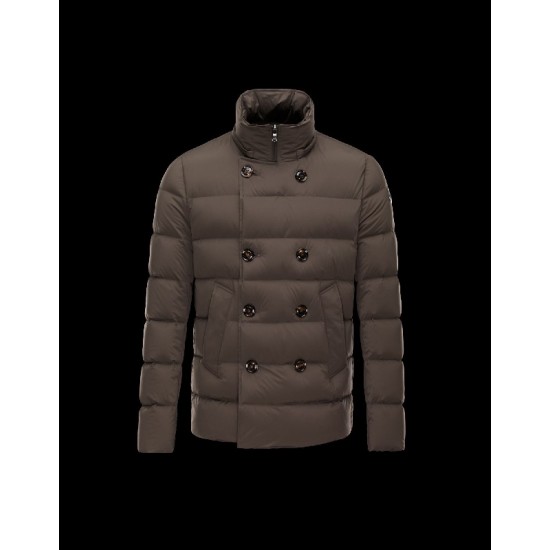 Moncler LOIRAC Double-Breasted Turtleneck Dark Grøn Dunjakke Elastane/Nylon Herre 41378031RR