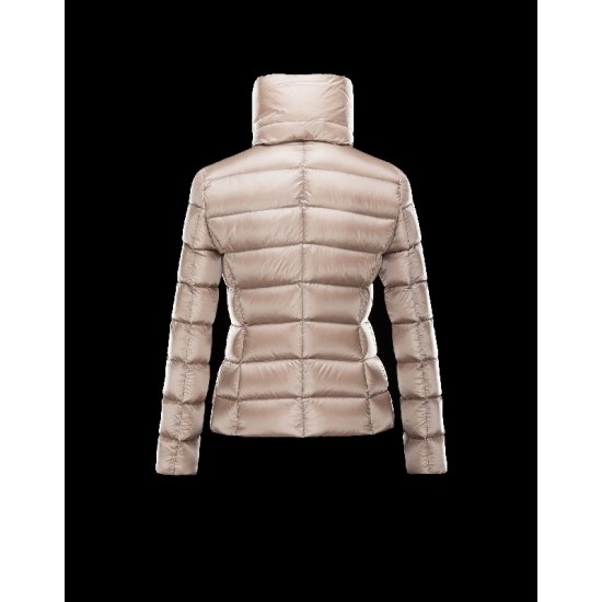 Moncler MEILLE Round Collar Detachable Collar Beige Dunjakke Polyamide Dame 41456712GK