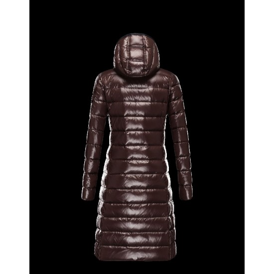 Moncler Moka Detachable Hood Dark Brun Vinter Jakker Nylon/Polyamide Dame 41224531VB