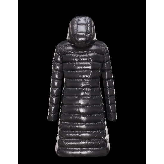 Moncler Moka Detachable Hood Steel Sølv Vinter Jakker Lacquered Nylon Dame 41224531UV