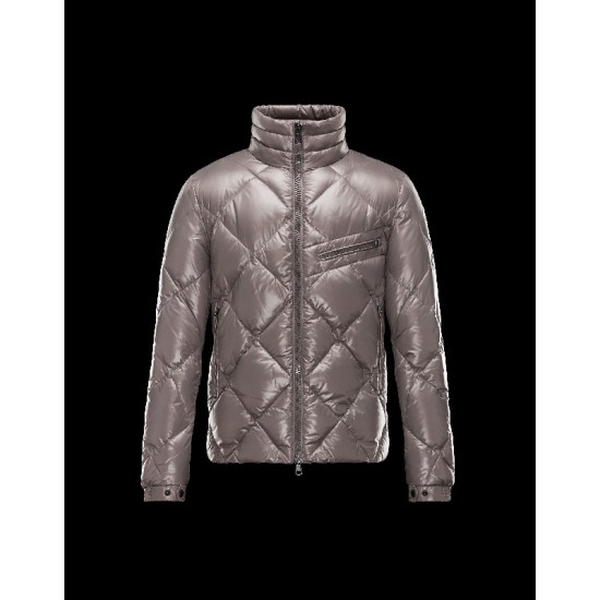 Moncler NEWMAN Detachable Hood Turtleneck Dove Sølv Dunjakke Nylon/Polyamid Herre 41456744SG