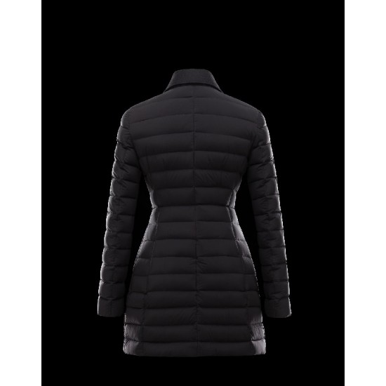 Moncler NOUES Classic Neckline Broadcloth Collar Sort Vinter Jakker Techno Fabric Dame 41457415FM