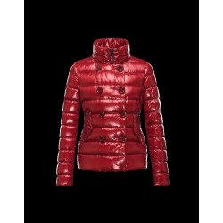 Moncler PLANE Double-Breasted Detachable Turtleneck Maroon Dunjakke Nylon/Polyamid Dame 41382558TD