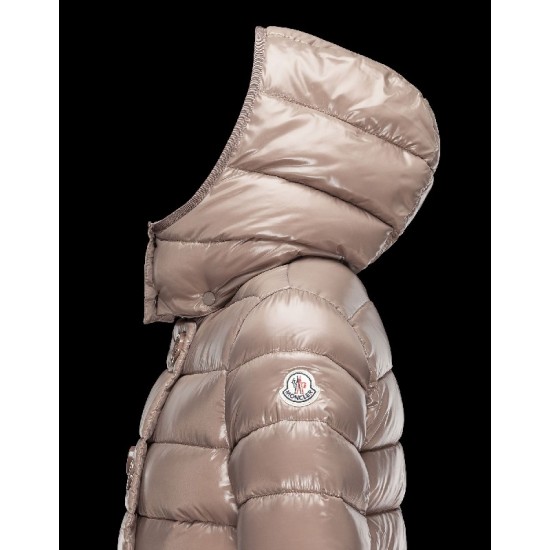 Moncler PLANE Double-Breasted Turtleneck Dove Sølv Dunjakke Lacquered Nylon Dame 41382558PE