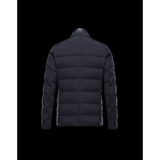 Moncler ROUILLAC Detachable Lapel Collar Blå Vinterfrakke Polyamid/Elastane Herre 41377883PD