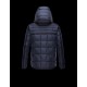 Moncler RYAN Detachable Hood Turtleneck Dark Blå Dunjakke Flannel Wool Herre 41456962IB