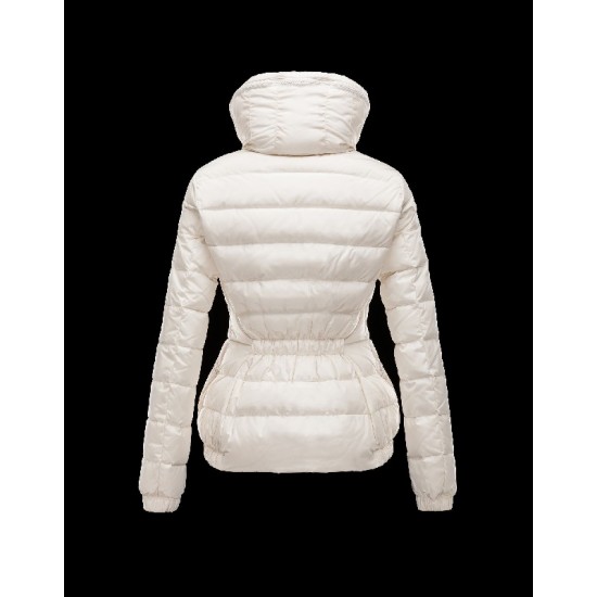 Moncler SANGLIER Inner Hood Turtleneck Beige Dunjakke Nylon Dame 41381027MA