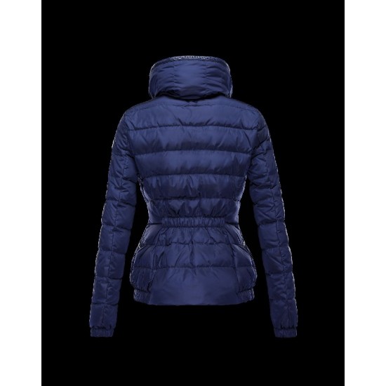 Moncler SANGLIER Inner Hood Turtleneck Blå Dunjakke Nylon Dame 41381027EL