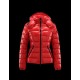 Moncler Bady Detachable Hood Rød Dunjakke Lacquered Nylon Dame 41224540IF