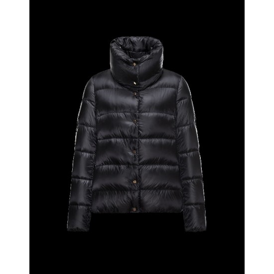 Moncler BOURDON Turtleneck Sort Dunjakke Polyamide Dame 41456717SE