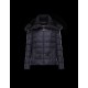 Moncler Detachable Wide Neckline Dark Blå Dunjakke Flannel Wool/Polyamide Dame 41475664KO