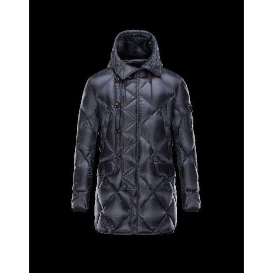 Moncler EDWIN Turtleneck Dark Blå Vinter Jakker Polyamide Herre 41456985ER