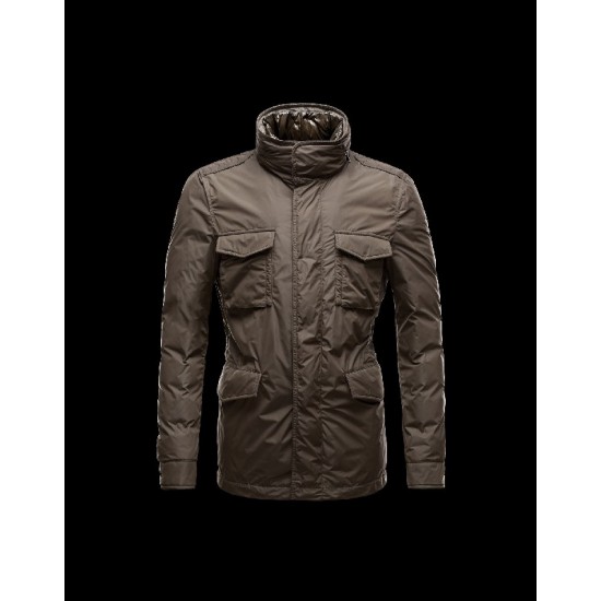 Moncler Hector Lightweight Hooded Neckline Dark Grøn Dunjakke Polyester/Nylon Herre 41224648UG