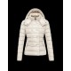 Moncler PLANE Detachable Hood Double-Breasted Ivory Dunjakke Lacquered Nylon Dame 41382558BV