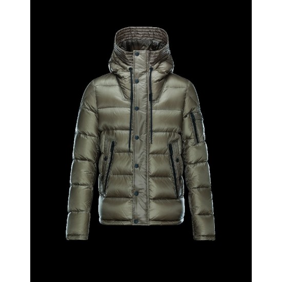 Moncler BASILE Lightweight Fixed Hood Khaki Dunjakke Nylon/Polyamide Herre 41457019LV