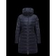 Moncler FLAMME Inner Hood Turtleneck Dark Blå Vinter Jakker Nylon Dame 41381023JX