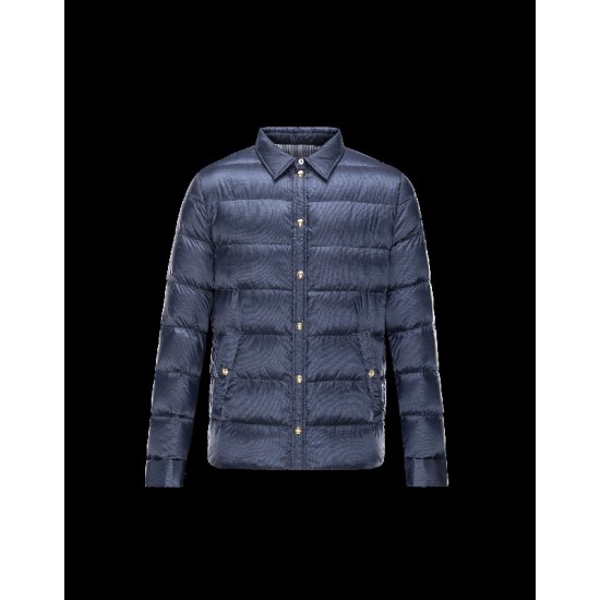 Moncler GAMME BLEU Classic Neckline Dark Blå Dunjakke Nylon/Polyamide Herre 41472641RK