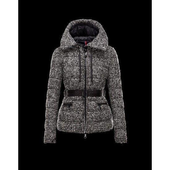 Moncler GRESSELLE Detachable Turtleneck Sort Dunjakke Alpaca Mohair Wool Dame 41456952SQ