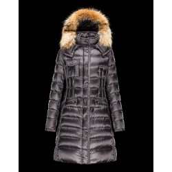 Moncler HERMIFUR Ultralight Turtleneck Steel Sølv Vinter Jakker Nylon/Racoon Dame 41456718CD