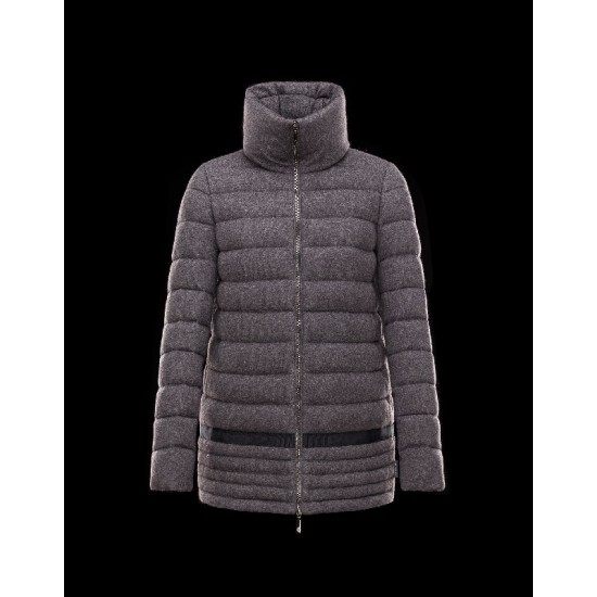 Moncler LEUCATE Turtleneck Steel Sølv Vinter Jakker Viscose/Angora/Polyamide Dame 41456714CM