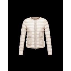 Moncler LISSY Ultralight Round Collar Beige Dunjakke Polyamide Dame 41338938JV