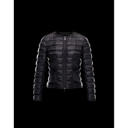 Moncler LISSY Ultralight Round Collar Sort Dunjakke Polyamide Dame 41338938UI