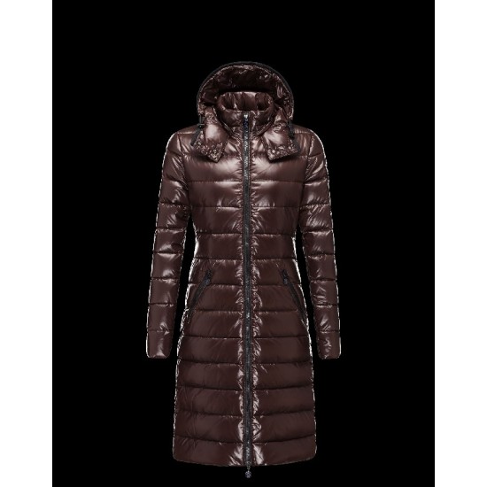 Moncler Moka Detachable Hood Dark Brun Vinter Jakker Nylon/Polyamide Dame 41224531VB