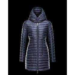 Moncler BARBEL Ultralight Round Collar Blå Dunjakke Nylon/Polyamide Dame 41411433AK