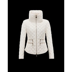 Moncler GUERY Turtleneck Ivory Dunjakke Lacquered Nylon Dame 41456719ML