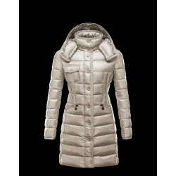 Moncler HERMINE Ultralight Turtleneck Beige Vinter Jakker Nylon Dame 41378010UK